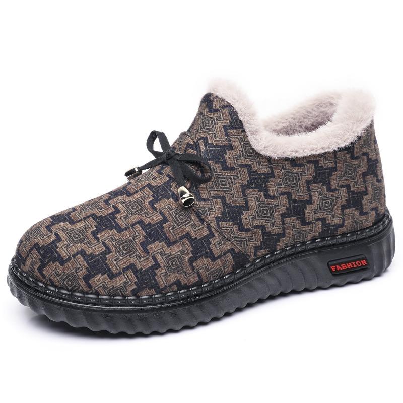 Cotton shoes women's new winter snow boots cold-proof and warm women's shoes printed shoes platform comfortable cotton boots