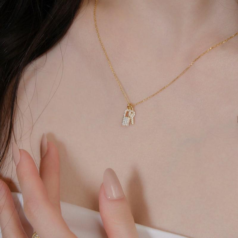 Reve Rock & Key DQ Pave Necklace