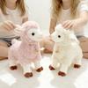 Peluche Agnello Campanellino Bambola Pecora in Piedi Rosa Bianco Beige Animale della Prateria Cartone Animato Compagno del Sonno Regalo