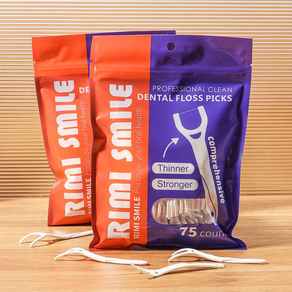 75PCS/BAG Posterior Dental Floss Rod - Oral Care Floss Rod