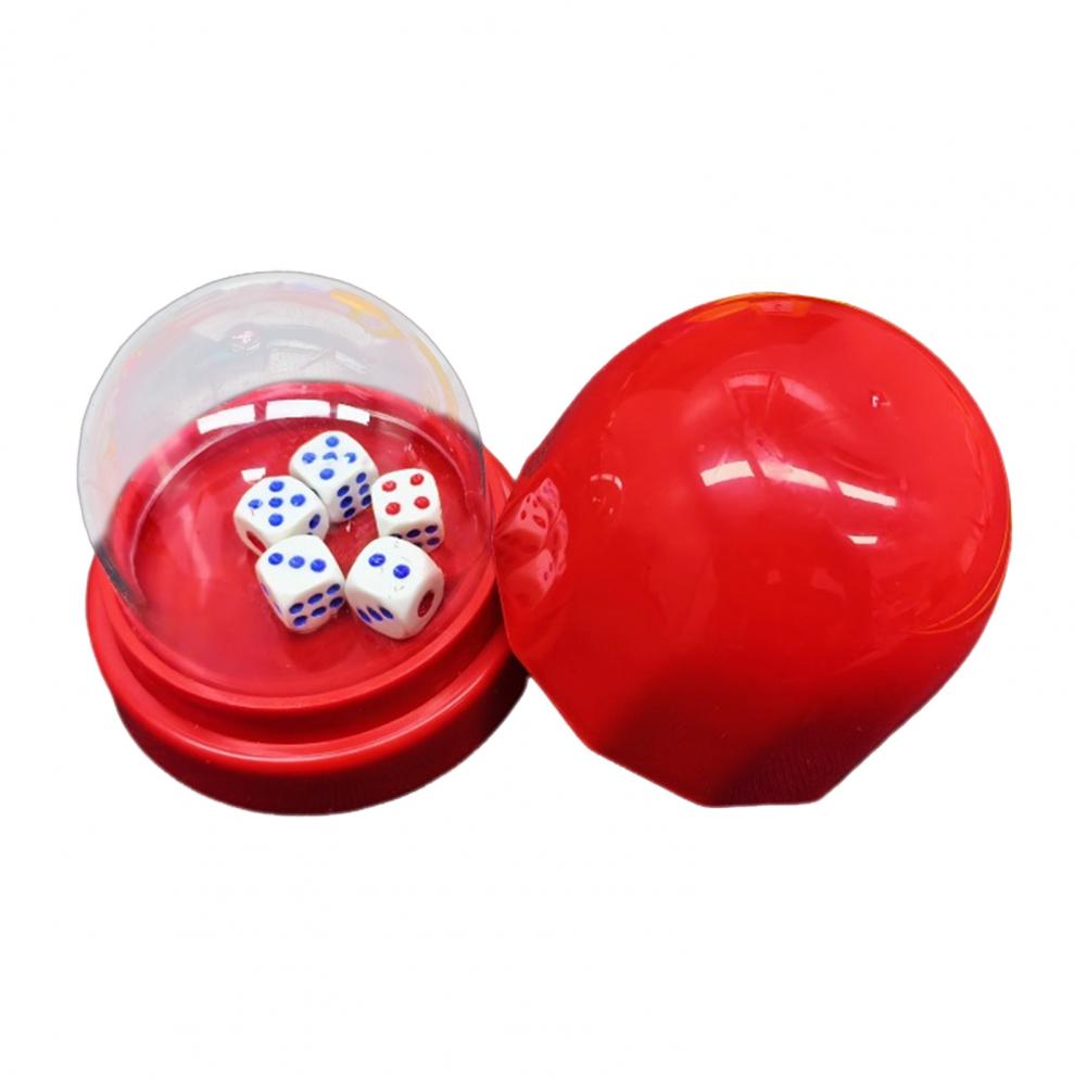 5 Dot Dice Manual Shaker Cup 1 Set Dice Cup With Clear Cover Base Adults Family Night Bar Party Gambling Drinking Board Game