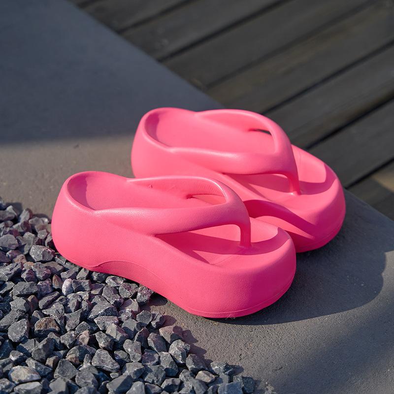 Height-increasing Thick-bottomed Flip-flops, Fashionable and Simple for Indoor and Outdoor Wear, Non-slip, Deodorant and Deodorant Slippers, Ladies
