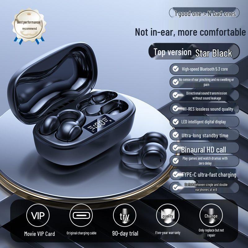 2025 Wireless Ear-Clip Bluetooth Headphones: Binaural, High-Value, Superb Sound, Extended Battery Life