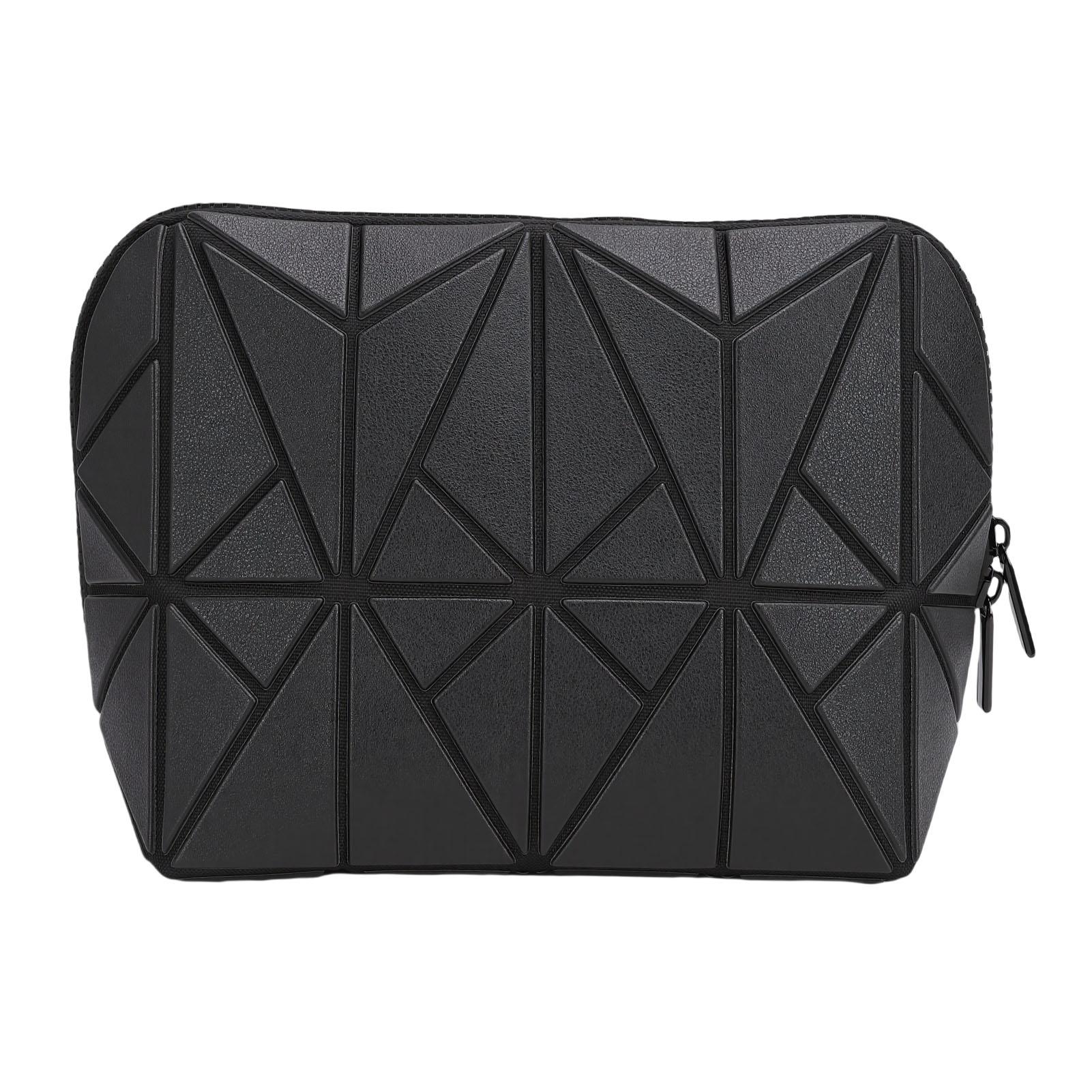 

Standing Makeup Bag Foldable Water Proof PVC Travel Cosmetic Organizer One Press Open with Hard Base Detachable Divider