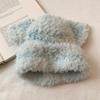 Autumn and winter cute mixed color striped cat ears plush knitted hat women's face small wool hat warm ear hat
