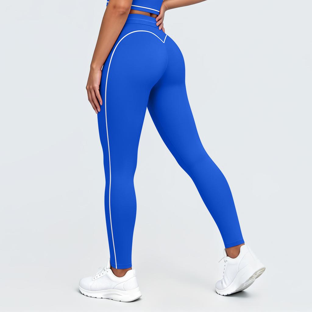 New contrasting color tight high elastic breathable yoga suit six-piece sports running fitness yoga suit women
