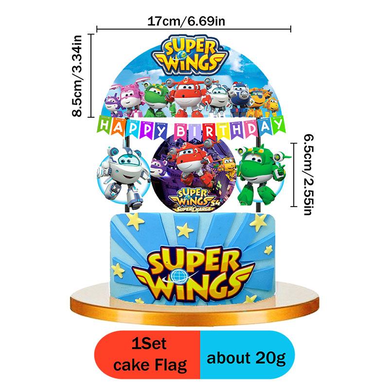 Cartoon Super Themed Wings Paper Cup Plate Straw Balloons Tableware for Birthday Party Arrangements Set Family Essential Gifts