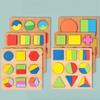 Holzpuzzle Montessori 3D Geometrische Formen Brett für Kinder Vorschule Lern Lernspiel Farbe Erkennung Spielzeug für Kinder
