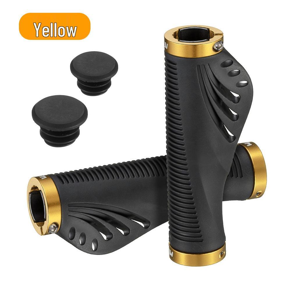 

Алюмінієвий сплав Гумові протиковзкі ручки керма для гірського велосипеда Rubber Grip Lock-on Sleeve золотий