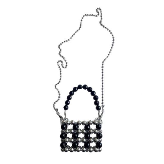 Vintage Faux Pearl Purse Beaded Crossbody Bag with Removable Shoulder Strap Ladies Evening Clutch for Parties Street Office