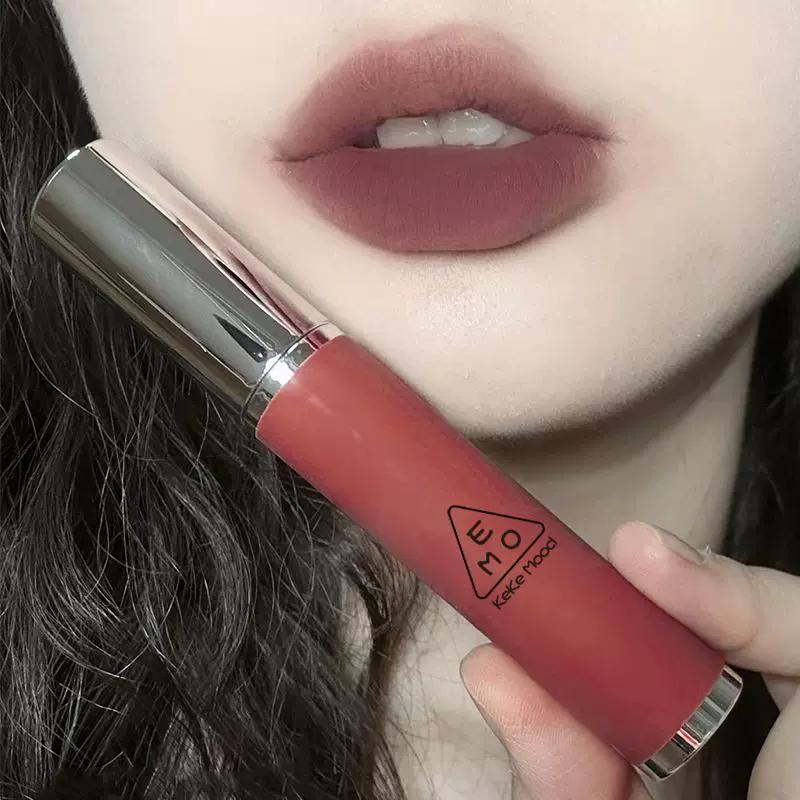 Retro Red Lips~Lip Glaze, Rust Brown Lip Mud, Matte Finish, Long-Lasting, Non-Fading Nude Lipstick for Students Without Makeup