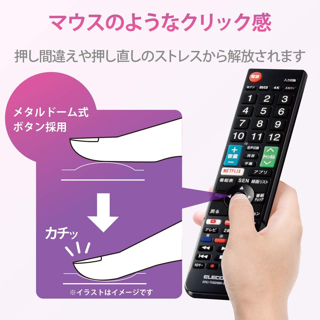 Elecom TV-Fernbedienung für SONY Sony BRAVIA Fernbedienung, sofort einsatzbereit ohne Einstellungen Schwarz [Einfache Bedienung erforderlich] ERC-TV02XBK-SO