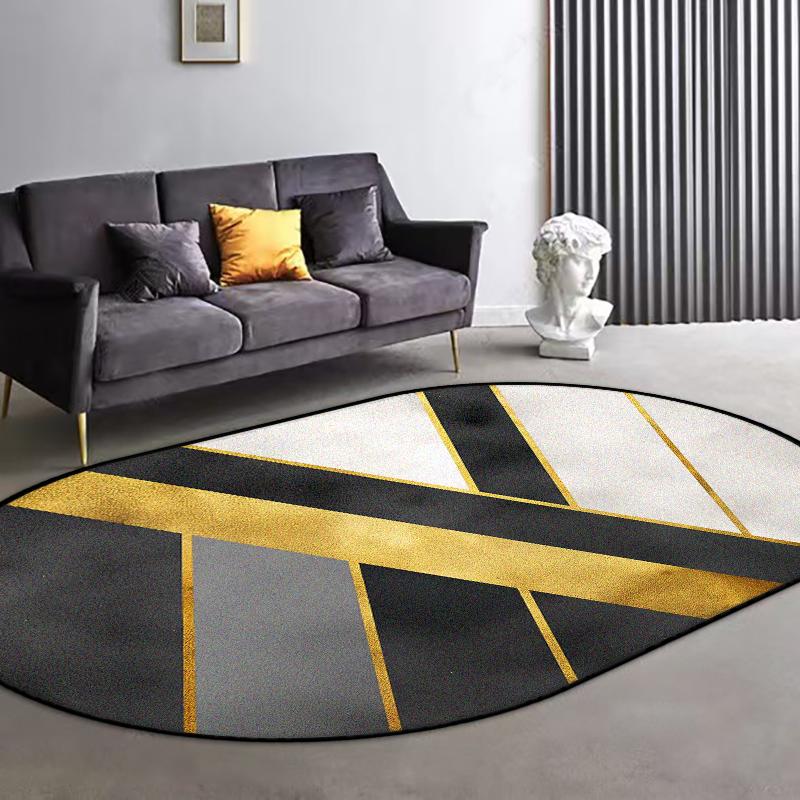 Nordic Geometric Oval CARPET LIVE ROOM Luxury Home Decoration Bedroom Large Area Oval Rugs Washable Antiskid Floor Mats Lounge