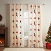 American Style Christmas Embroidered Sheer Curtain Festive Window Decor Living Room Bedroom Balcony