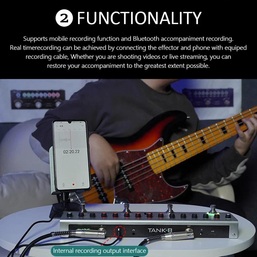 Tank-B Pro Bass Processor | 36 Custom FX Chains + IR Cab Sim | 9 Preamp/8 Slot Studio System W/USB-C Fast Charge