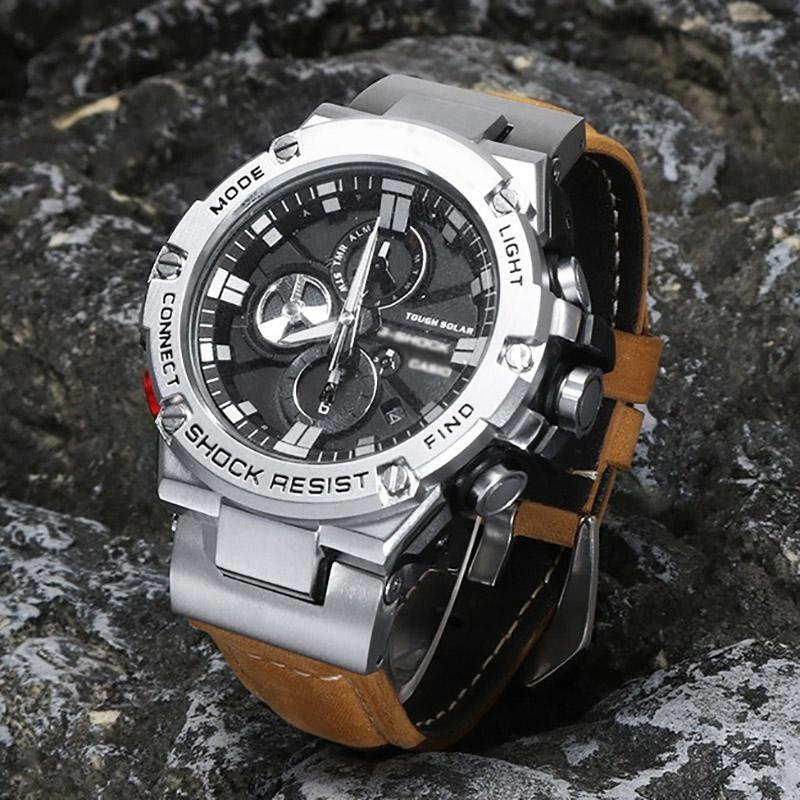 Genuine Leather Watch Strap for Men G-SHOCK Casio Steel Heart GST-B100 GST-W300 GST-S140/1110/S120 Bracelet Cowhide Watchband