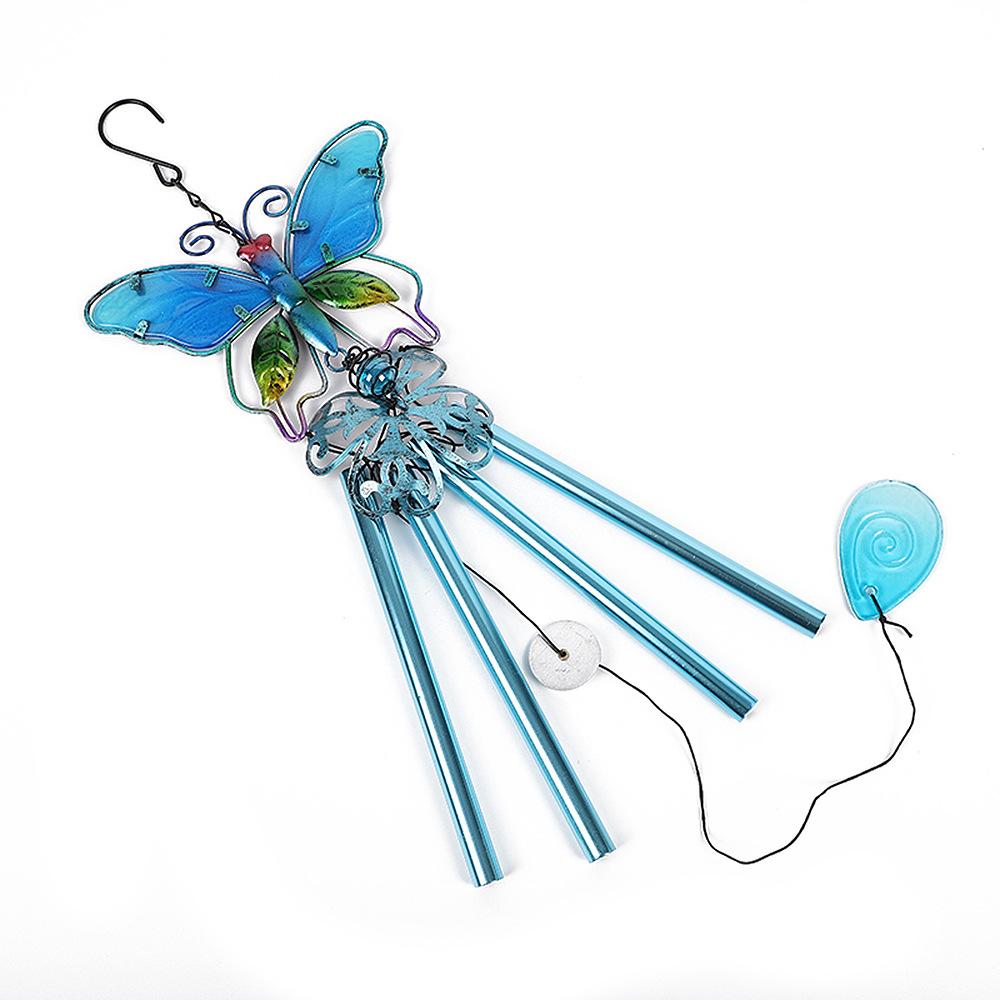 Wind Chime Hummingbirds Dragonflies Metal Glass Painted Crafts Hanging Pendants Bell Aluminum Pipe Home Courtyard Hanging Decors