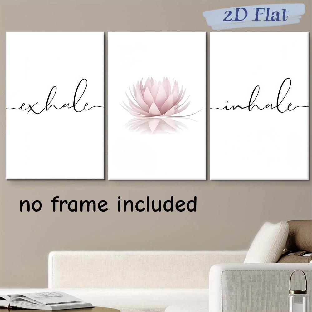 

3 pieces of modern minimalist Nordic style English art canvas decorative paintings exhale living room bedroom study wall decorat (as the picture,20x30cm-3pcs)