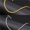 [ZIYMU] French Rope Chain Necklace, Surgical Stainless Steel 316L, Width 3mm, 5mm, 7mm, Length 50cm, 60cm, 70cm, 2 Colors, n03 (3mm width/Gold, 70cm)