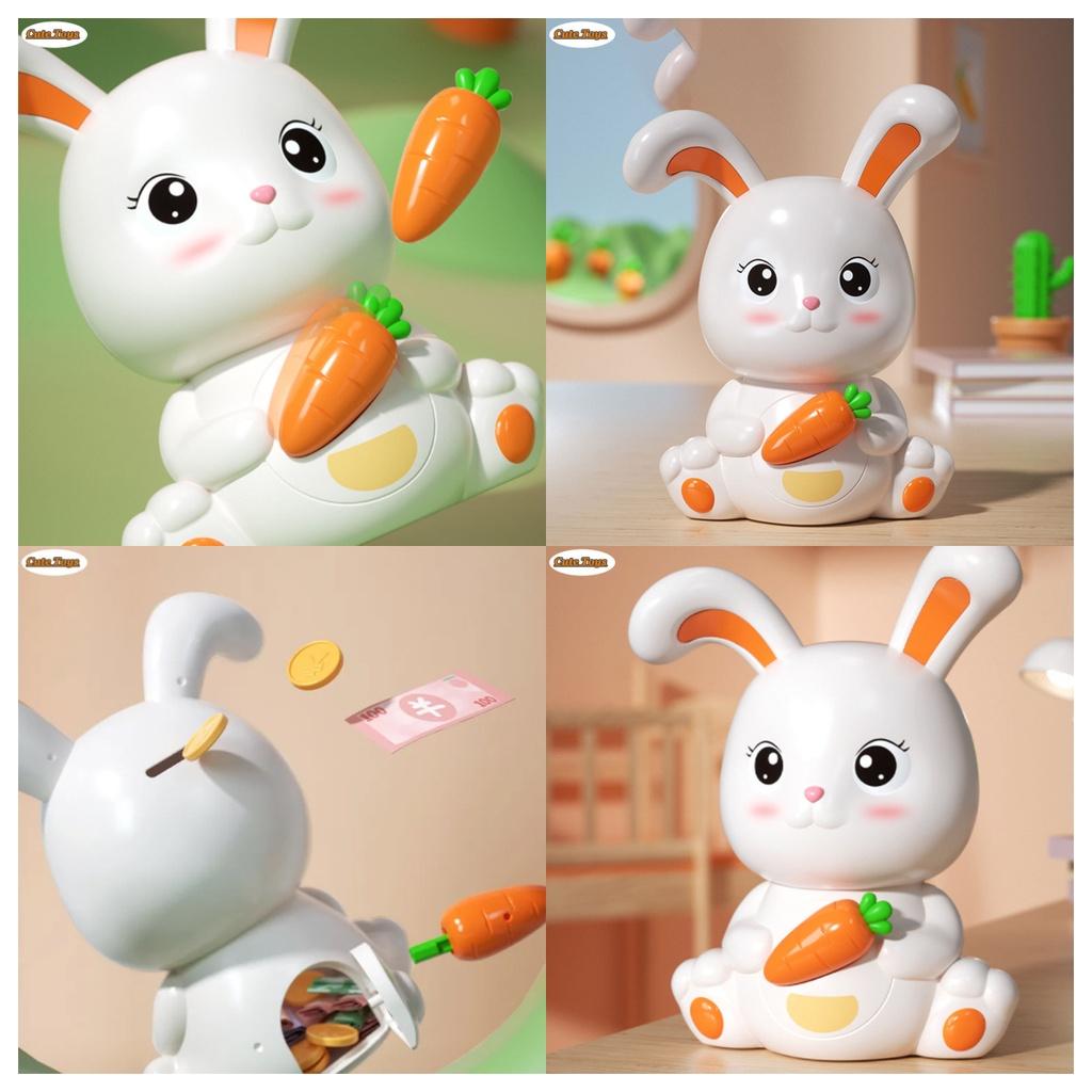 Cute Bunny Coin Bank Large Capacity Cartoon Creative Anti-fall Plastic Savings Jar Gift For Boys And Girls