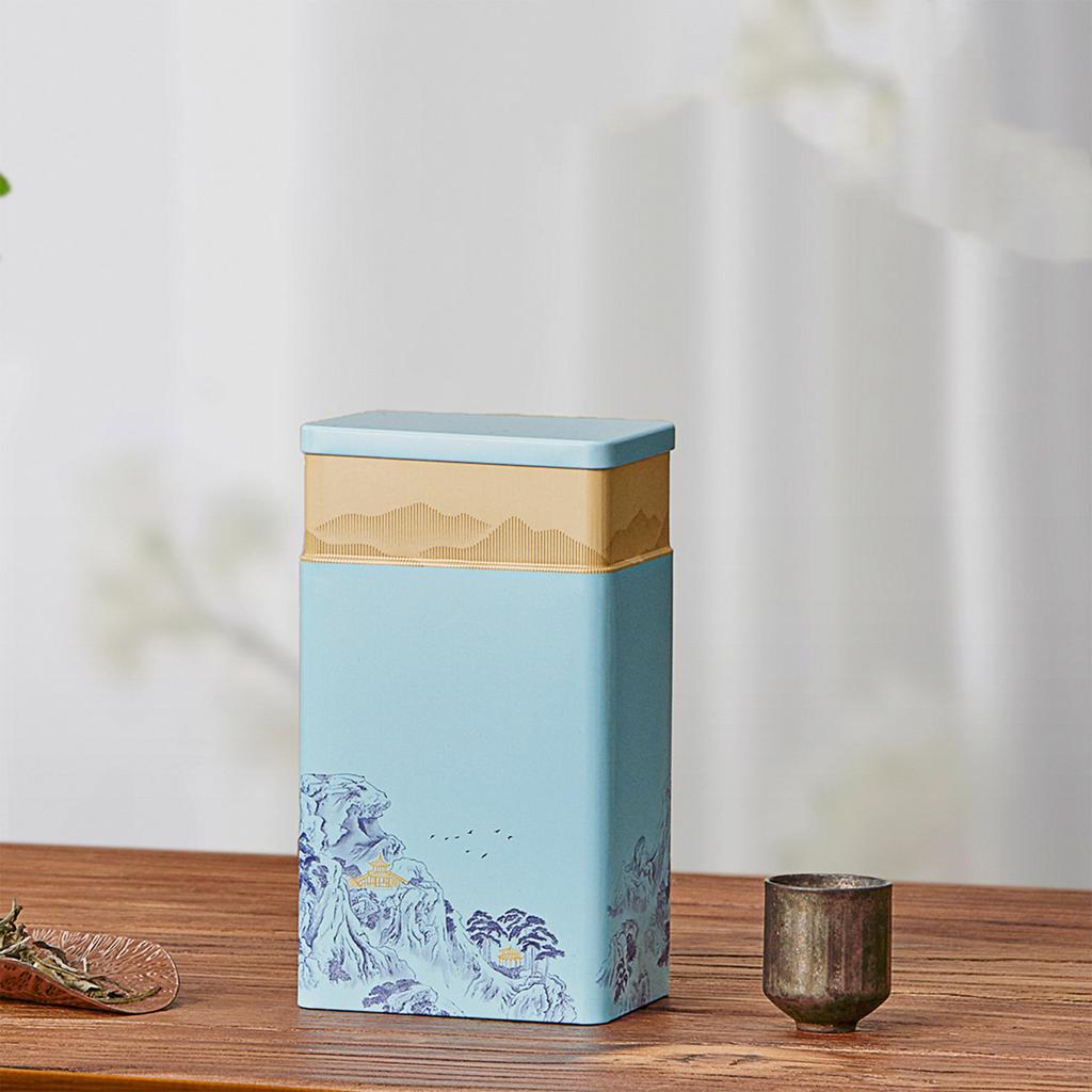 Compact Tea Container Portable Tinplate Tea Storage Box Tea Canister Tea Storage Jar Perfect for Home or Office Use
