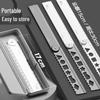Elementary Students' 30cm Folding Ruler Set with Wavy Line, Simple Black Design for Girls