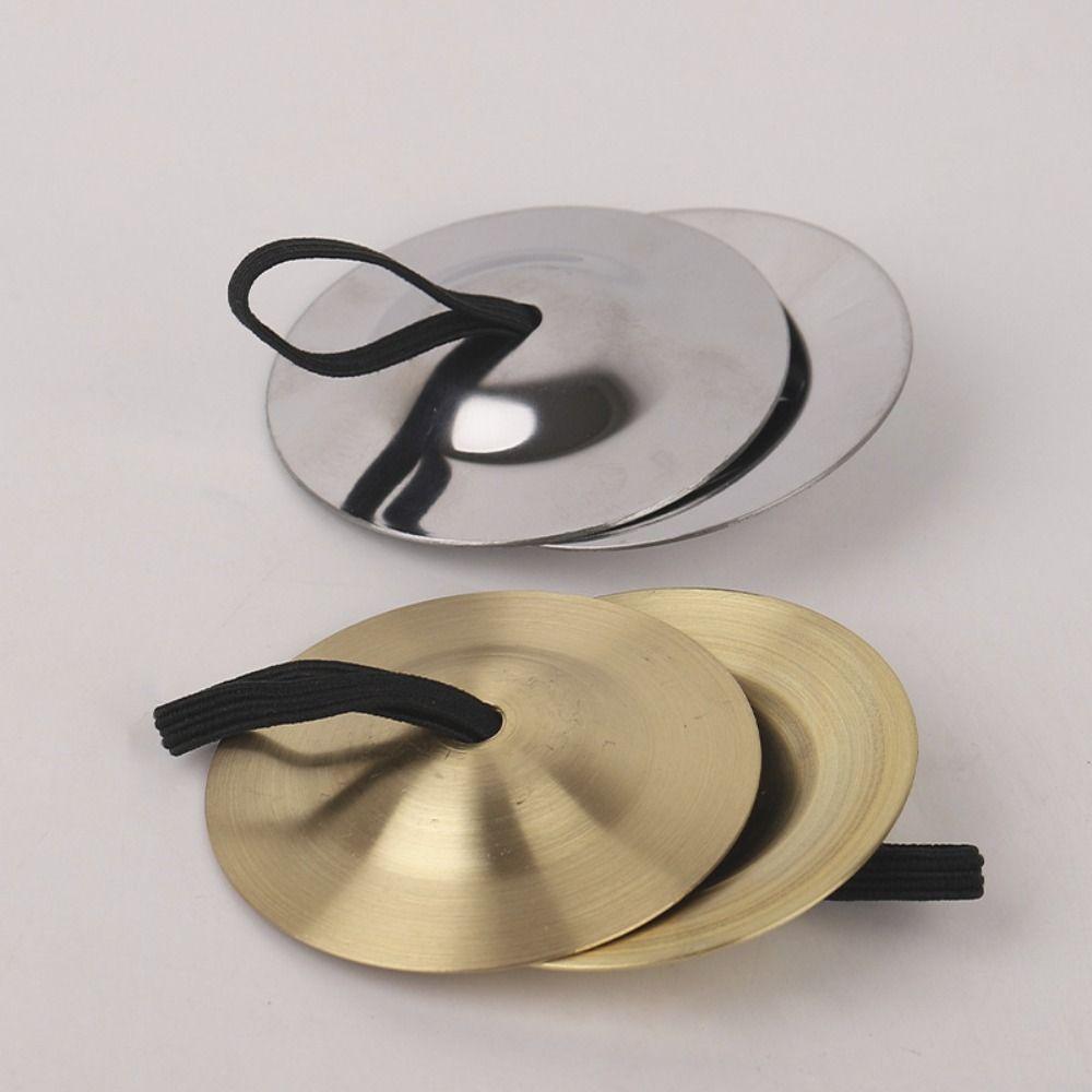 2Pcs Portable Belly Dance Cymbal Mini Finger Dial Pads Percussion Instrument  Education Props