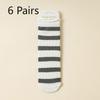 10 Pairs of Girls Spring and Summer Striped Fresh Mesh Breathable Straight Tube Stack Socks