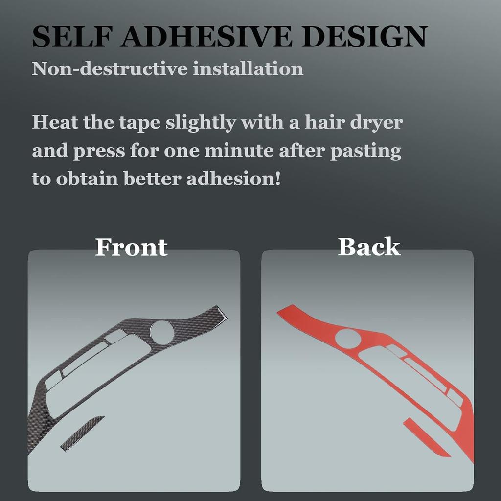 Mittelkonsolen-Panel-Zierleiste für Honda Pilot 2016-2022, Kohlefaser-Automobil-Mittelkonsolen-Abdeckungs-Aufkleber Schutzvorrichtung Innenzubehör