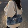 Retro Locomotive Denim Armpit Bag Women's Shoulder Bag
