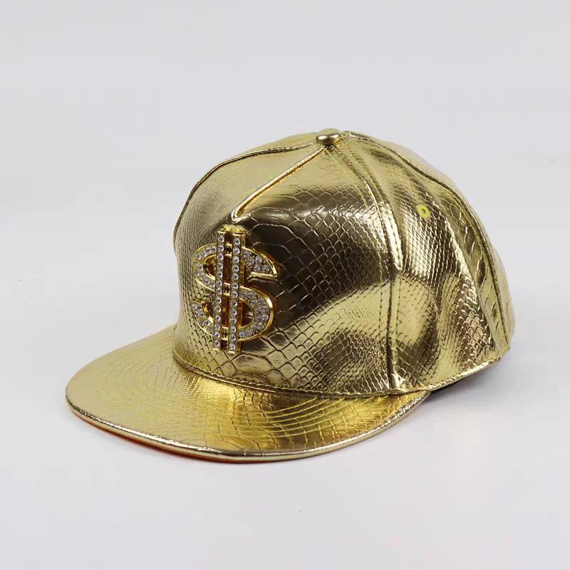 YIRAN Dayang hat Grote Maat Krokodillenleerpatroon Baseballpet Unisex Verstelbaar Trend Hip Hop Stijl Kruis Schedel Platte Klep Eendensnavel Pet Adjustable