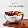 304 Stainless Steel Insulated Salad & Dipping Bowl  Multifunctional Cooking Basin Noodle Bowl Round Silver Bowl Kitchen Gadget