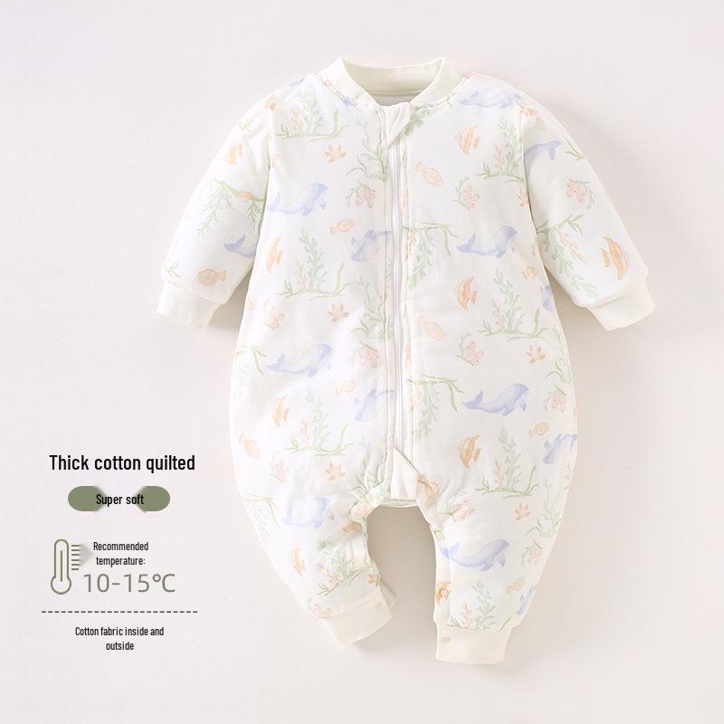 Infant Anti-Kick Sleeping Bag with Zipper - 120g Cotton, Thickened, Split Leg Design