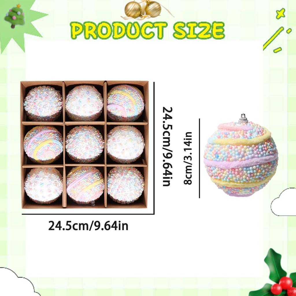 Christmas Ball Ornaments Baubles Decorative 8cm Xmas Tree Decorations for