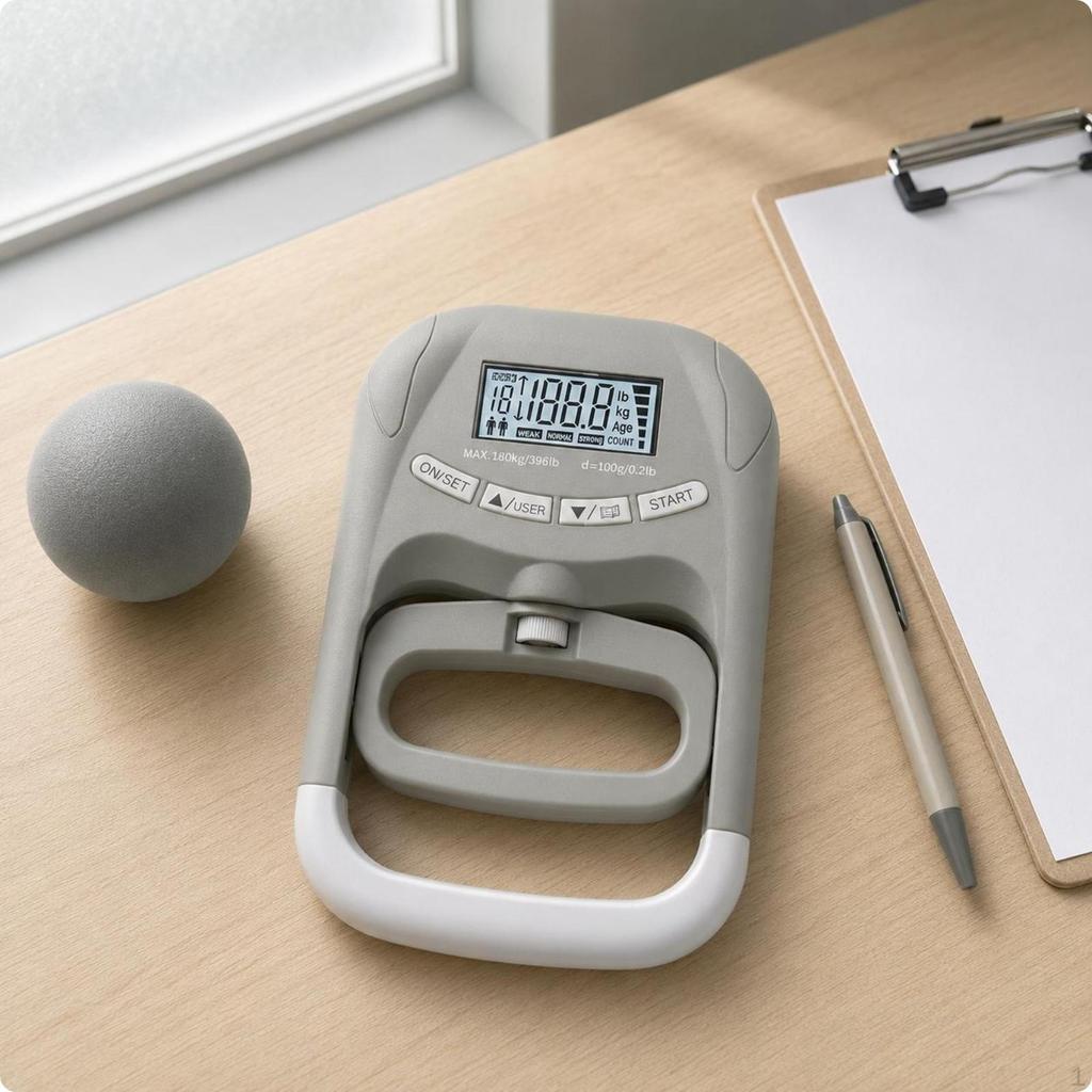 Digital Hand Dynamometer Display Grip Strength Tester Energizable Handheld for Physical