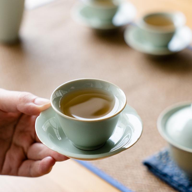 Song Qing Five-petal Coaster Handmade Ceramics Tea Holder Kung Fu Tea Set Tea Ceremony Accessories Retro Cup Holder Cup Coaster