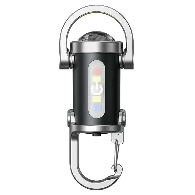 Mini Keychain Flashlights LED Side Light USB Rechargeable Torch COB Work Lamp Ultra Bright  Portable Lantern for Camping Hiking