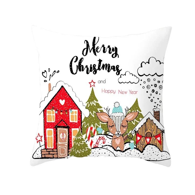 Christmas Themed Pillowcases Car Accessories Office Santa Claus Living Room Sofa Home Pillowcases
