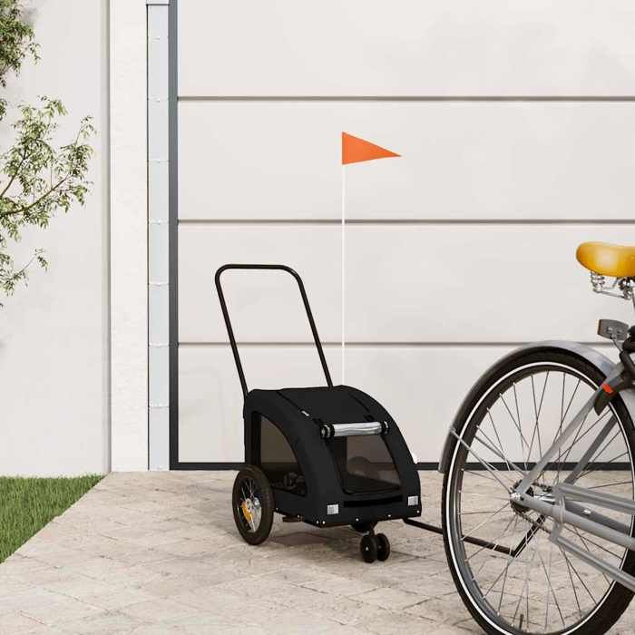 VidaXL Remorque de vélo pour animaux de compagnie noir, remorque de vélo,,, chariot à vélo pour chien 93975