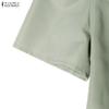 ZANZEA Women Elegant Lapel Collar Casual Short Sleeve Dress