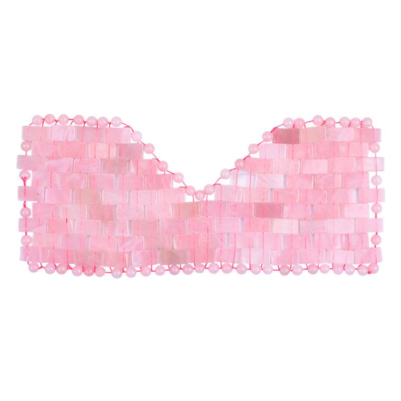 Natural Rose Quartz Cold Therapy Eye Mask Jade Roller Gua Sha Massage Face Eye Relax Stone Sleep Mask Jade Massager With Box