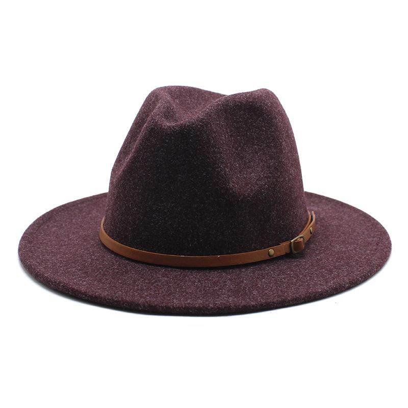 New Fedora Wool Hat Women's Hat European and American Fashion Hat Men's Jazz Hat Woolen Top Hat