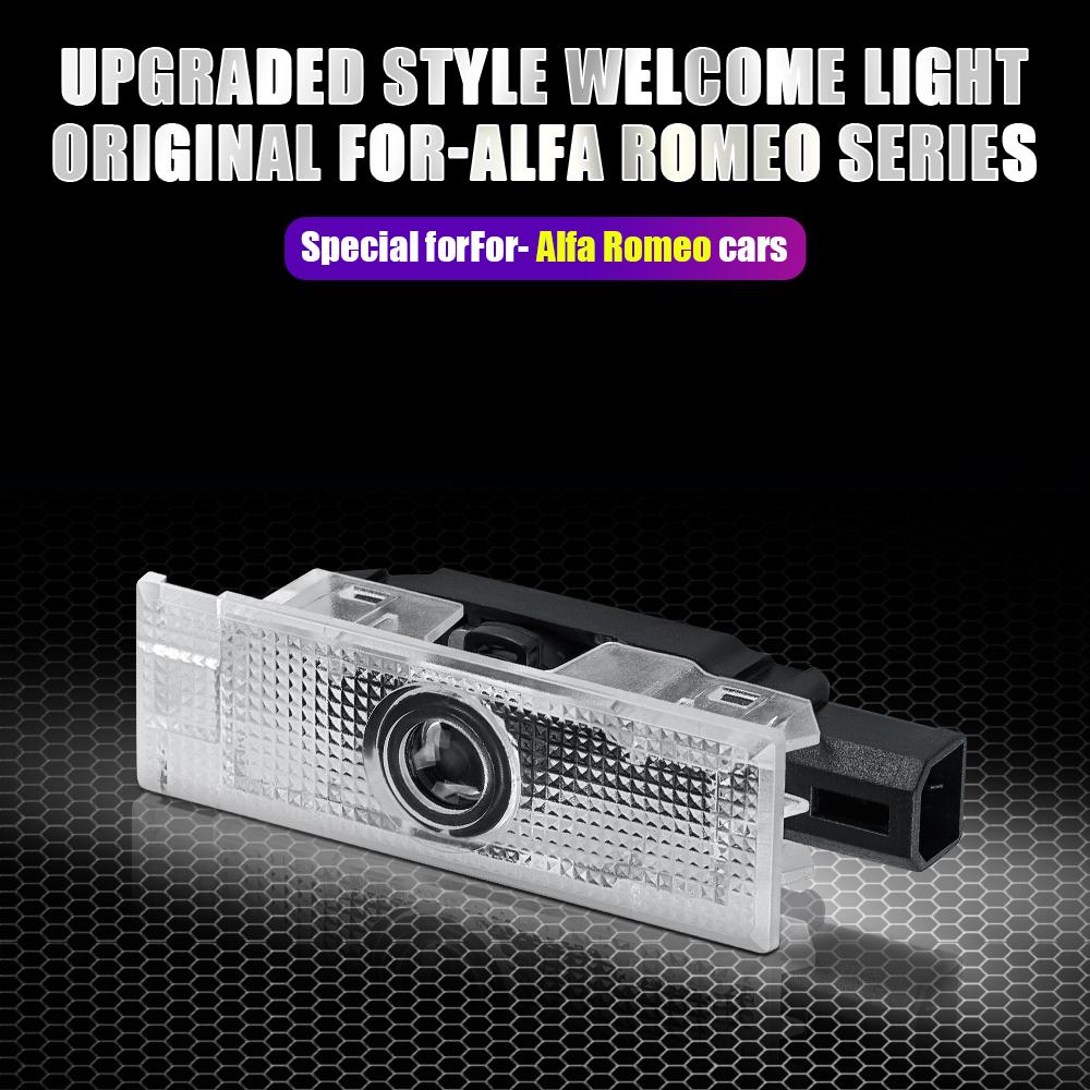 2PCS Car HD Projector Lamp Car Door Wireless Welcome Light LED Decoration Auto Accessories For Alfa Romeo Giulietta Stelvio 2017 zl6