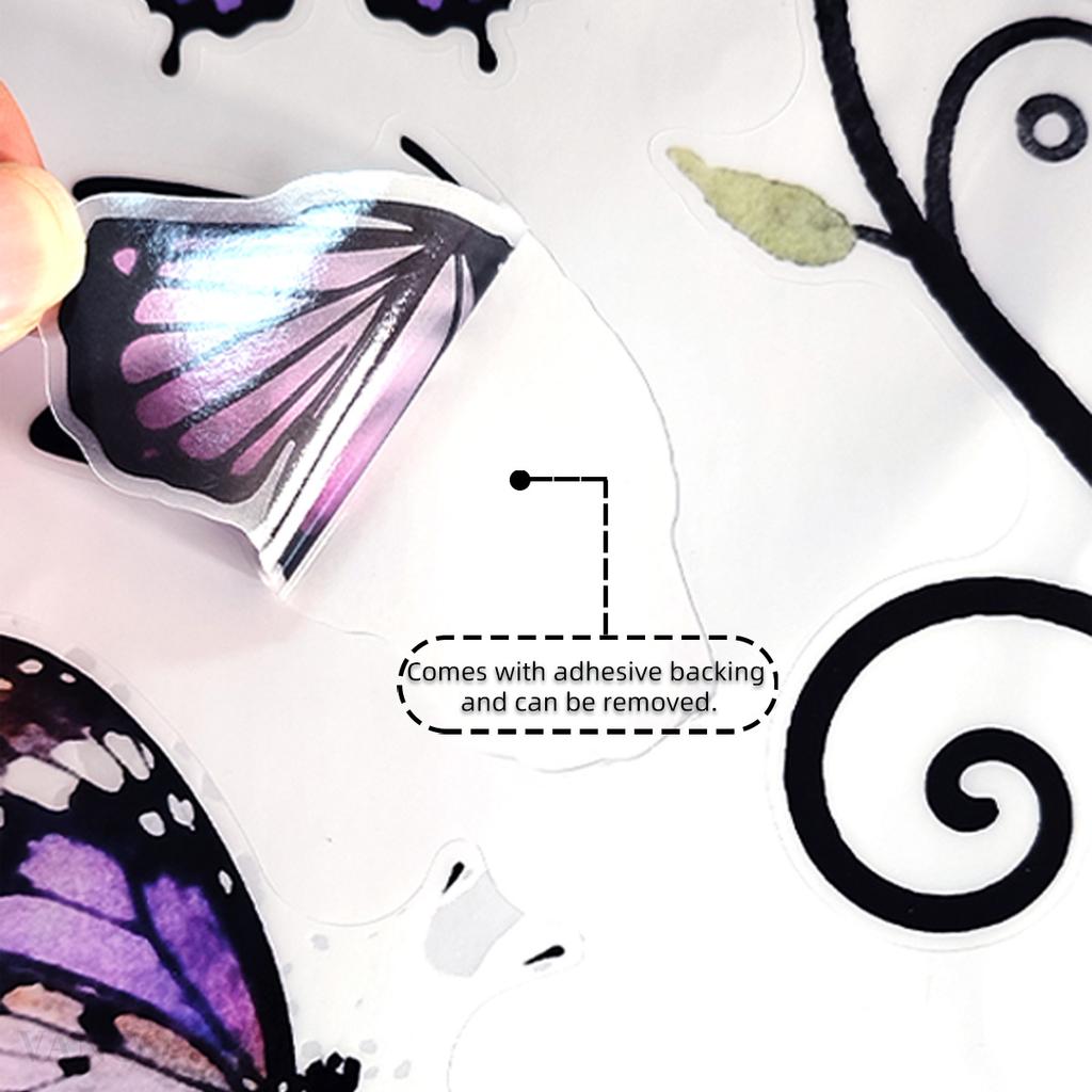 Valentine's Day Floral Wall Stickers, Rose Butterfly Decor, Living Room Bedroom Kids Room Holiday Background Wall Art