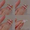 2PCS Aesthetic Elegant Dainty Crystal Heart Rings for Women Girls Gold Color Stackable Delicated Love Finger Ring Set Jewelry
