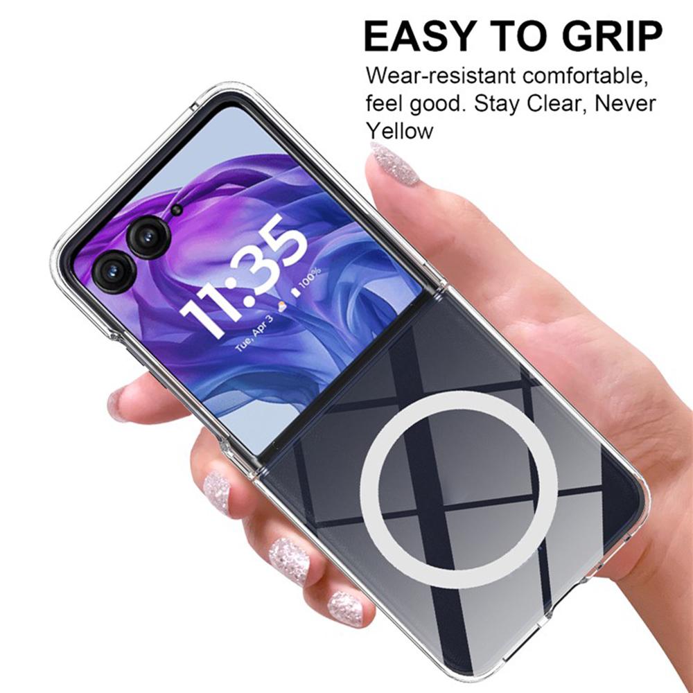 For Motorola Razr Ultra 2025 5G/Razr 60 Ultra 5G Clear Phone Case Compatible with MagSafe TPU+Acrylic Back Cover