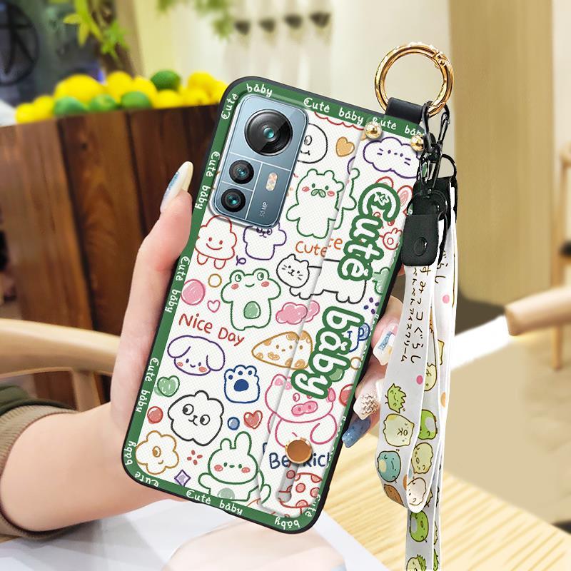 Wrist Strap Kickstand Phone Case For Blackview A85 Cartoon Soft case Dirt-resistant Durable Wristband Cute Anti-knock