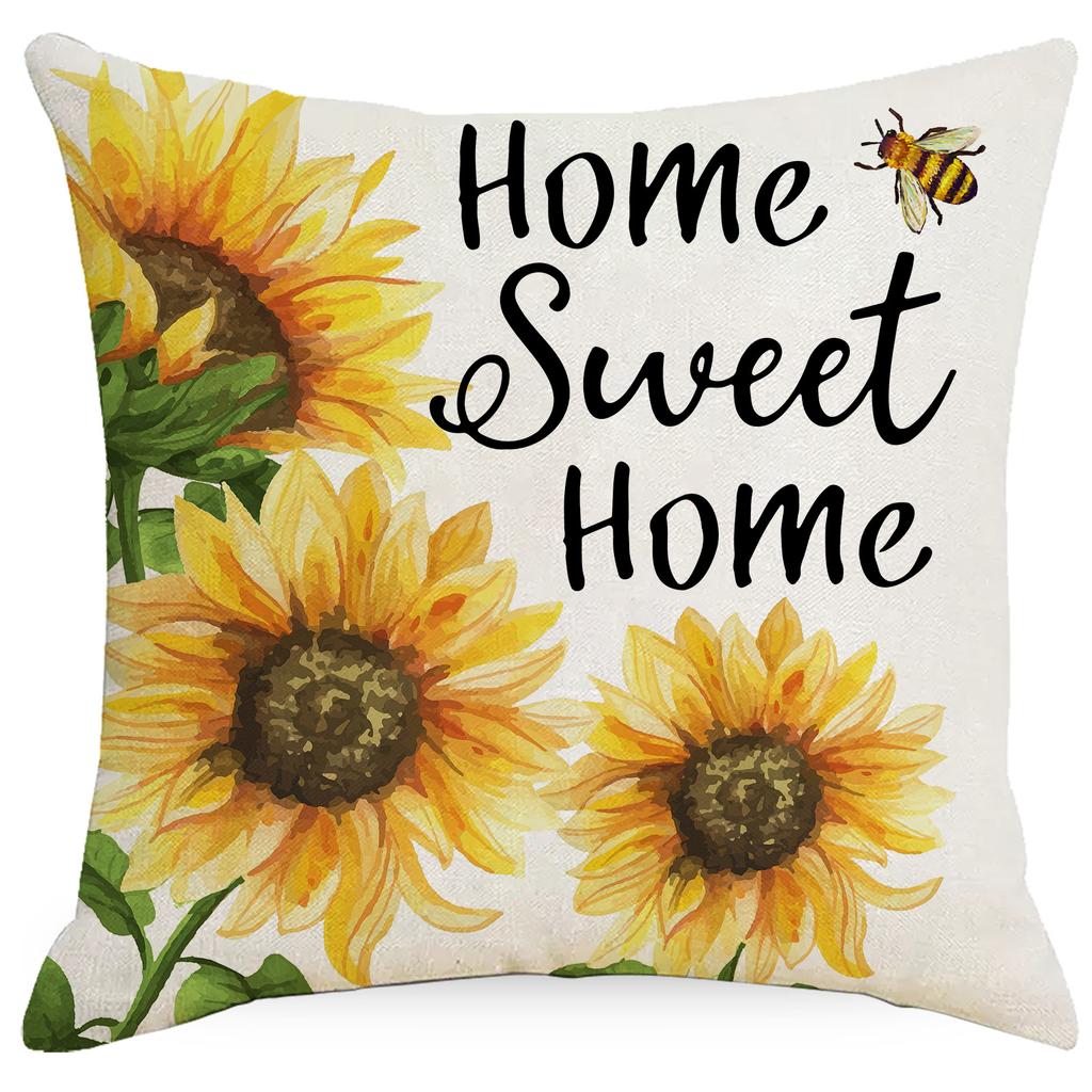 Spring and Summer Sunflower Pillow Case Home Sofa Pillow Combination Color Sofa Pillow