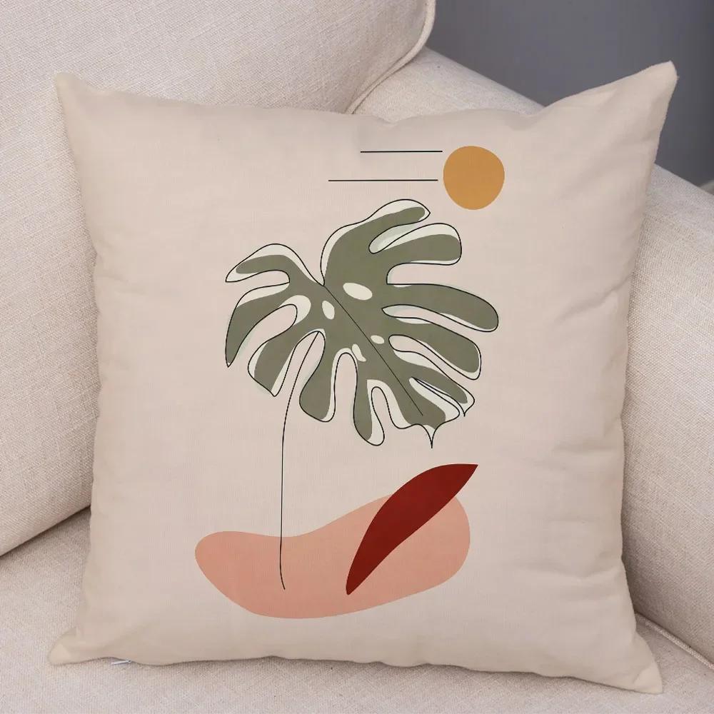 Nordic Style Plant Tree Cushion Cover Decor Geometric Abstract Modern Art Pillow Case for Sofa Home Super Soft Plush Pillowcase