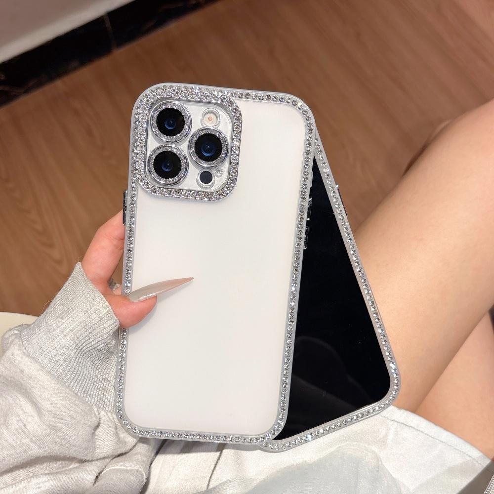 Aesthetic Shining Diamond Case For iPhone 16 15 14 13 12 Pro Max Plus 11  Full Rhinestones Candy Jelly Hard Acrylic Cover